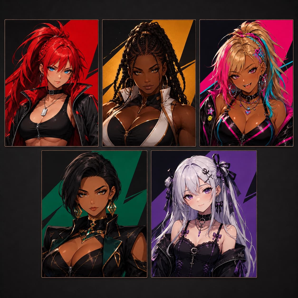 The alpha five — portrait grid